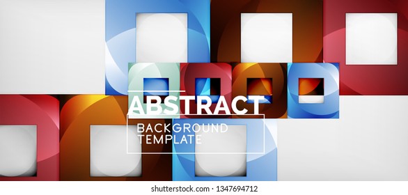 Square background, abstract squares on grey, business or techno template. Vector illustration