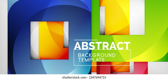 Square background, abstract squares on grey, business or techno template. Vector illustration