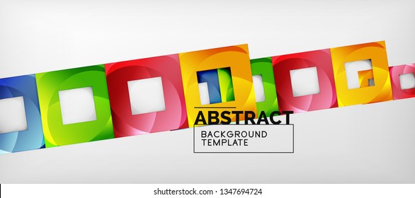 Square background, abstract squares on grey, business or techno template. Vector illustration