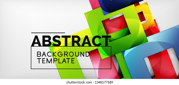 Square background, abstract squares on grey, business or techno template. Vector illustration