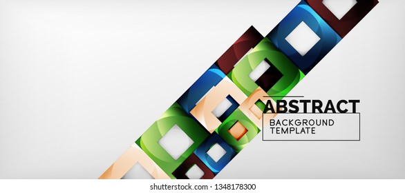 Square background, abstract squares on grey, business or techno template. Vector illustration