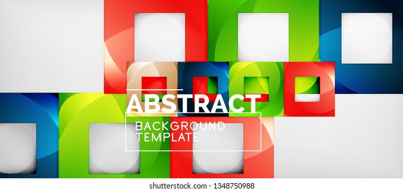 Square background, abstract squares on grey, business or techno template. Vector illustration