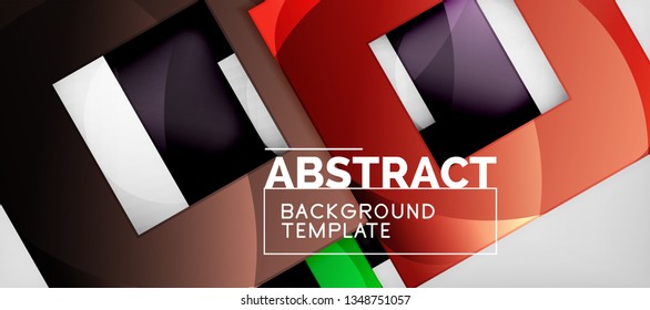 Square background, abstract squares on grey, business or techno template. Vector illustration