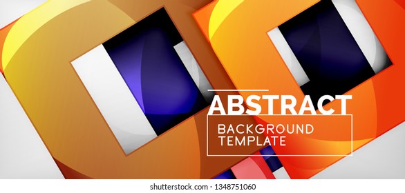 Square background, abstract squares on grey, business or techno template. Vector illustration