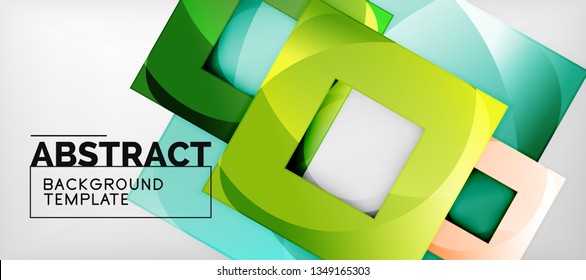 Square background, abstract squares on grey, business or techno template. Vector illustration