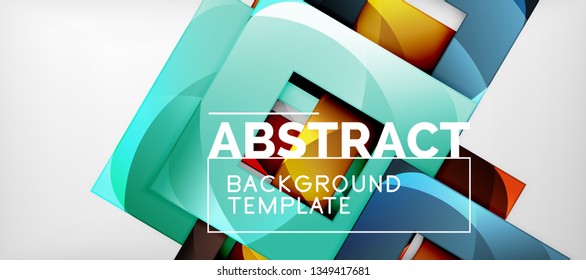 Square background, abstract squares on grey, business or techno template. Vector illustration