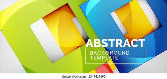 Square background, abstract squares on grey, business or techno template. Vector illustration