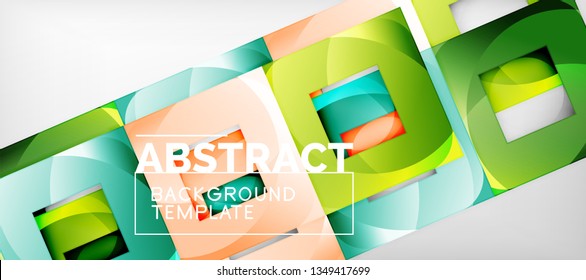 Square background, abstract squares on grey, business or techno template. Vector illustration