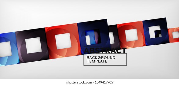 Viereckiger Hintergrund, abstrakte Quadrate auf Grau, Geschäfts- oder Techno-Vorlage. Vektorgrafik