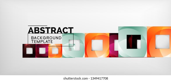 Square background, abstract squares on grey, business or techno template. Vector illustration