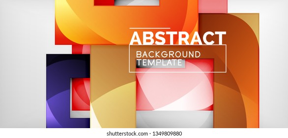 Square background, abstract squares on grey, business or techno template. Vector illustration
