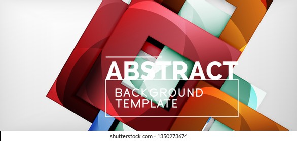 Square background, abstract squares on grey, business or techno template. Vector illustration