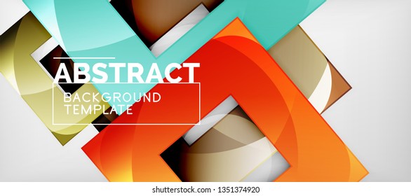 Square background, abstract squares on grey, business or techno template. Vector illustration