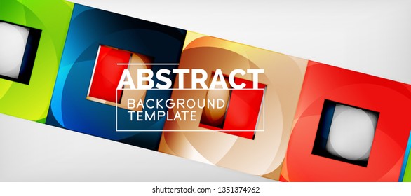 Square background, abstract squares on grey, business or techno template. Vector illustration