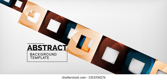 Fondo cuadrado, cuadrados abstractos sobre plantilla gris, empresarial o tecno. Ilustración del vector