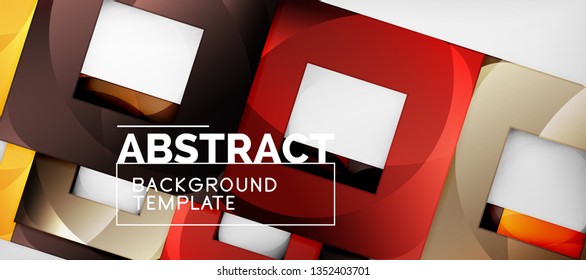 Fondo cuadrado, cuadrados abstractos sobre plantilla gris, empresarial o tecno. Ilustración del vector