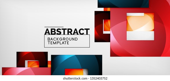 Fundo quadrado, quadrados abstratos em cinza, modelo de negócios ou techno. Ilustração vetorial