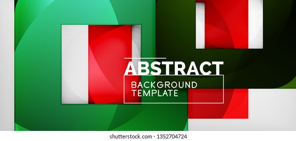 Square background, abstract squares on grey, business or techno template. Vector illustration