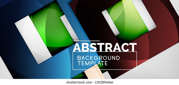 Square background, abstract squares on grey, business or techno template. Vector illustration