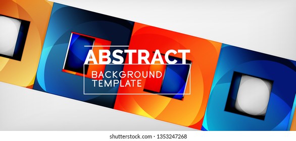 Square background, abstract squares on grey, business or techno template. Vector illustration