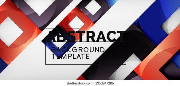 Square background, abstract squares on grey, business or techno template. Vector illustration