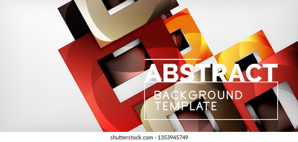 Square background, abstract squares on grey, business or techno template. Vector illustration