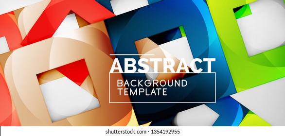 Viereckiger Hintergrund, abstrakte Quadrate auf Grau, Geschäfts- oder Techno-Vorlage. Vektorgrafik