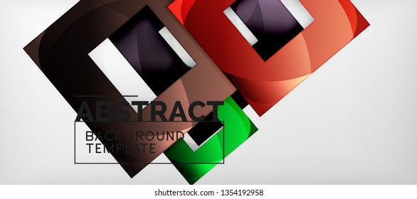 Fondo cuadrado, cuadrados abstractos sobre plantilla gris, empresarial o tecno. Ilustración del vector