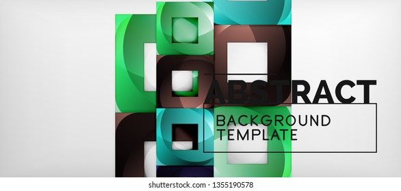 Fundo quadrado, quadrados abstratos em cinza, modelo de negócios ou techno. Ilustração vetorial