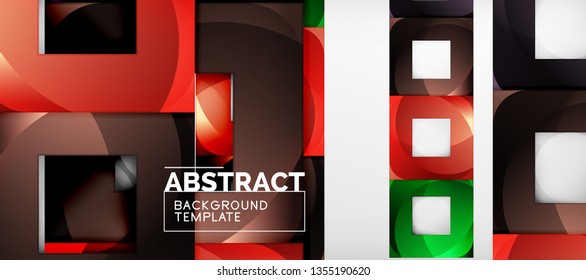 Fondo cuadrado, cuadrados abstractos sobre plantilla gris, empresarial o tecno. Ilustración del vector