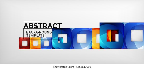Square background, abstract squares on grey, business or techno template. Vector illustration
