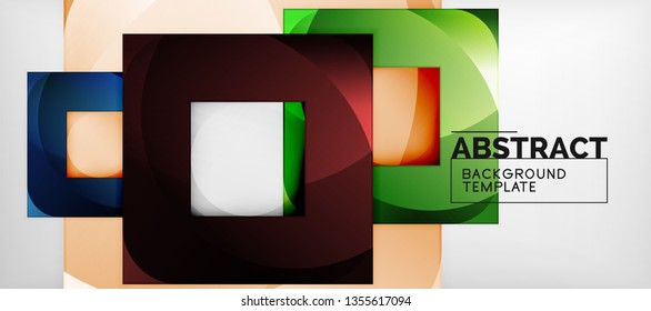 Square background, abstract squares on grey, business or techno template. Vector illustration