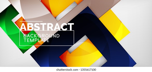Square background, abstract squares on grey, business or techno template. Vector illustration