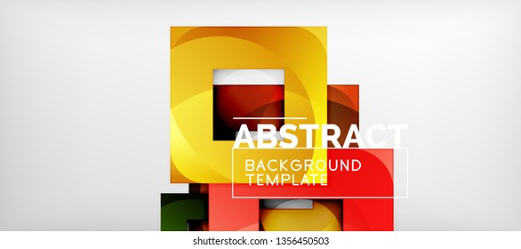 Square background, abstract squares on grey, business or techno template. Vector illustration