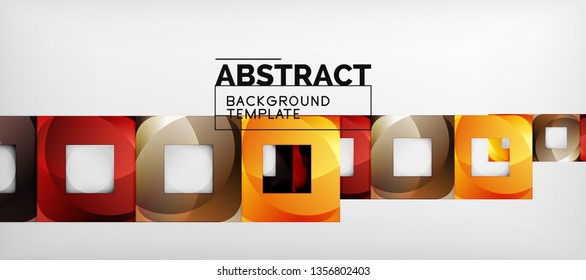 Square background, abstract squares on grey, business or techno template. Vector illustration