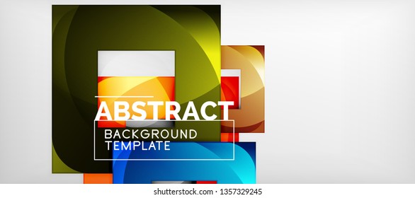 Square background, abstract squares on grey, business or techno template. Vector illustration