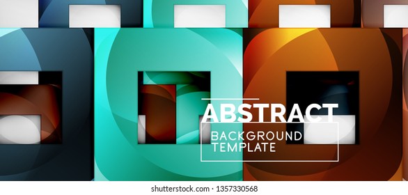 Square background, abstract squares on grey, business or techno template. Vector illustration