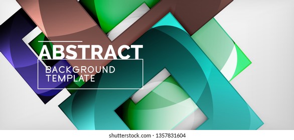 Square background, abstract squares on grey, business or techno template. Vector illustration