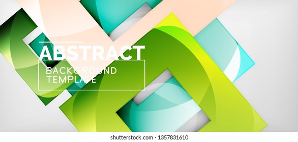 Square background, abstract squares on grey, business or techno template. Vector illustration