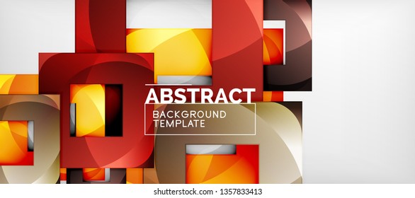 Square background, abstract squares on grey, business or techno template. Vector illustration