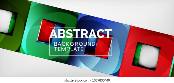 Square background, abstract squares on grey, business or techno template. Vector illustration
