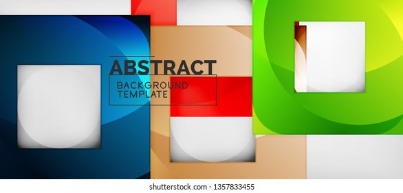 Square background, abstract squares on grey, business or techno template. Vector illustration