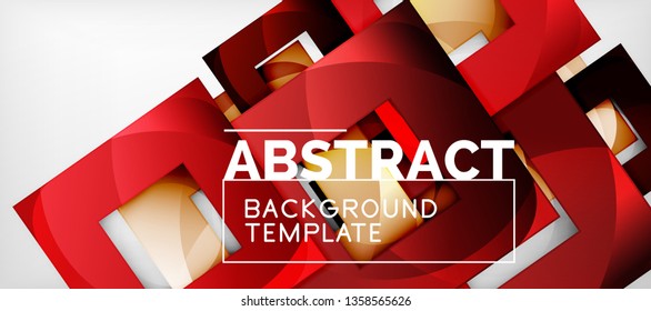 Square background, abstract squares on grey, business or techno template. Vector illustration