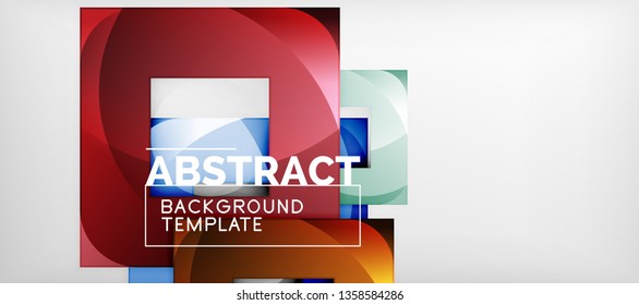 Square background, abstract squares on grey, business or techno template. Vector illustration