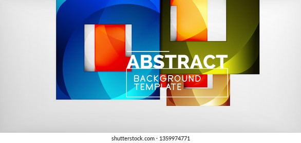 Square background, abstract squares on grey, business or techno template. Vector illustration