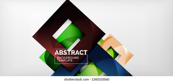 Fondo cuadrado, cuadrados abstractos sobre plantilla gris, empresarial o tecno. Ilustración del vector