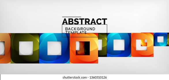 Square background, abstract squares on grey, business or techno template. Vector illustration