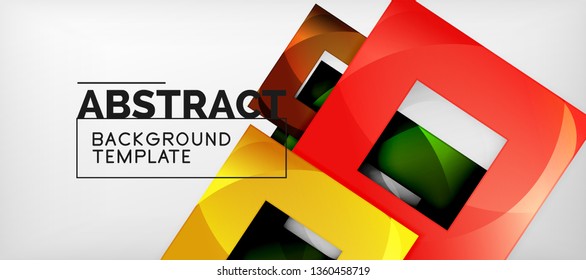 Viereckiger Hintergrund, abstrakte Quadrate auf Grau, Geschäfts- oder Techno-Vorlage. Vektorgrafik