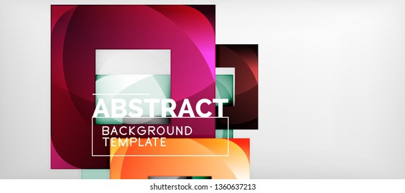 Square background, abstract squares on grey, business or techno template. Vector illustration