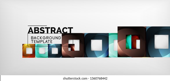 Square background, abstract squares on grey, business or techno template. Vector illustration